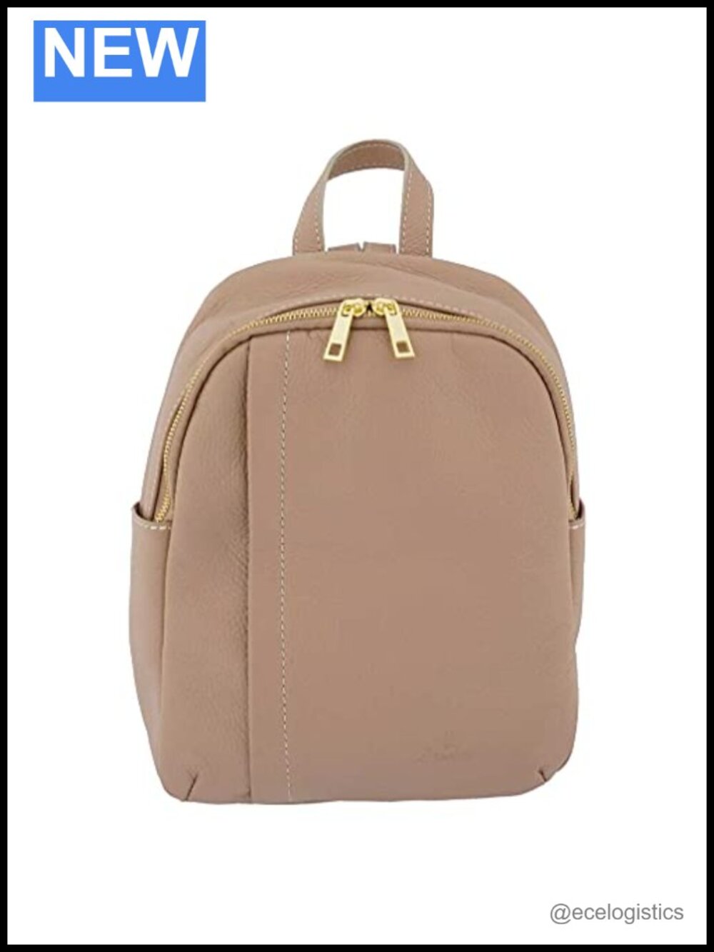 Italian Full Grain Leather Women's Backpack Purse Travel Bag Adjustable Straps